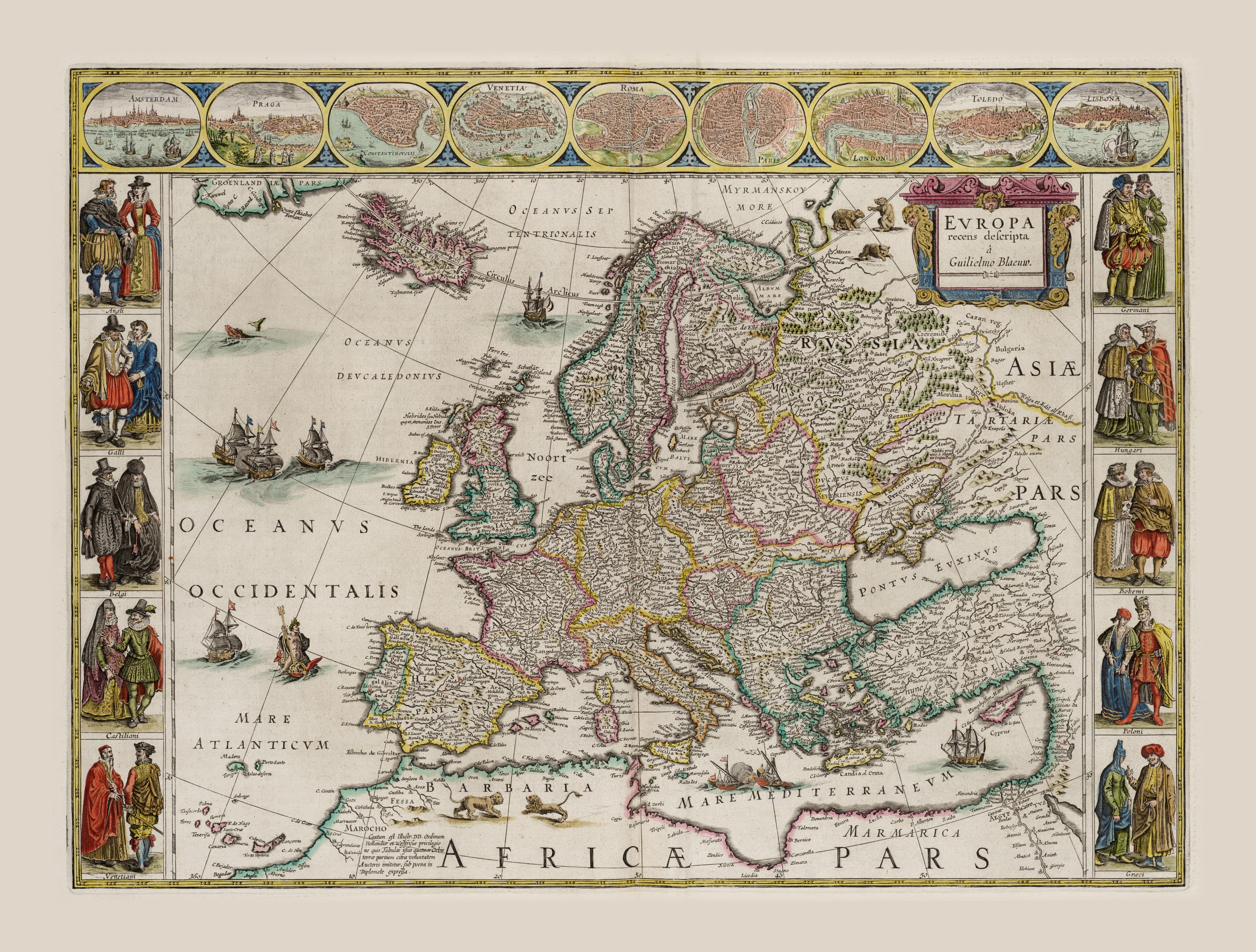 Europe — Europa recens descripta, Willem Blaeu, c. 1617