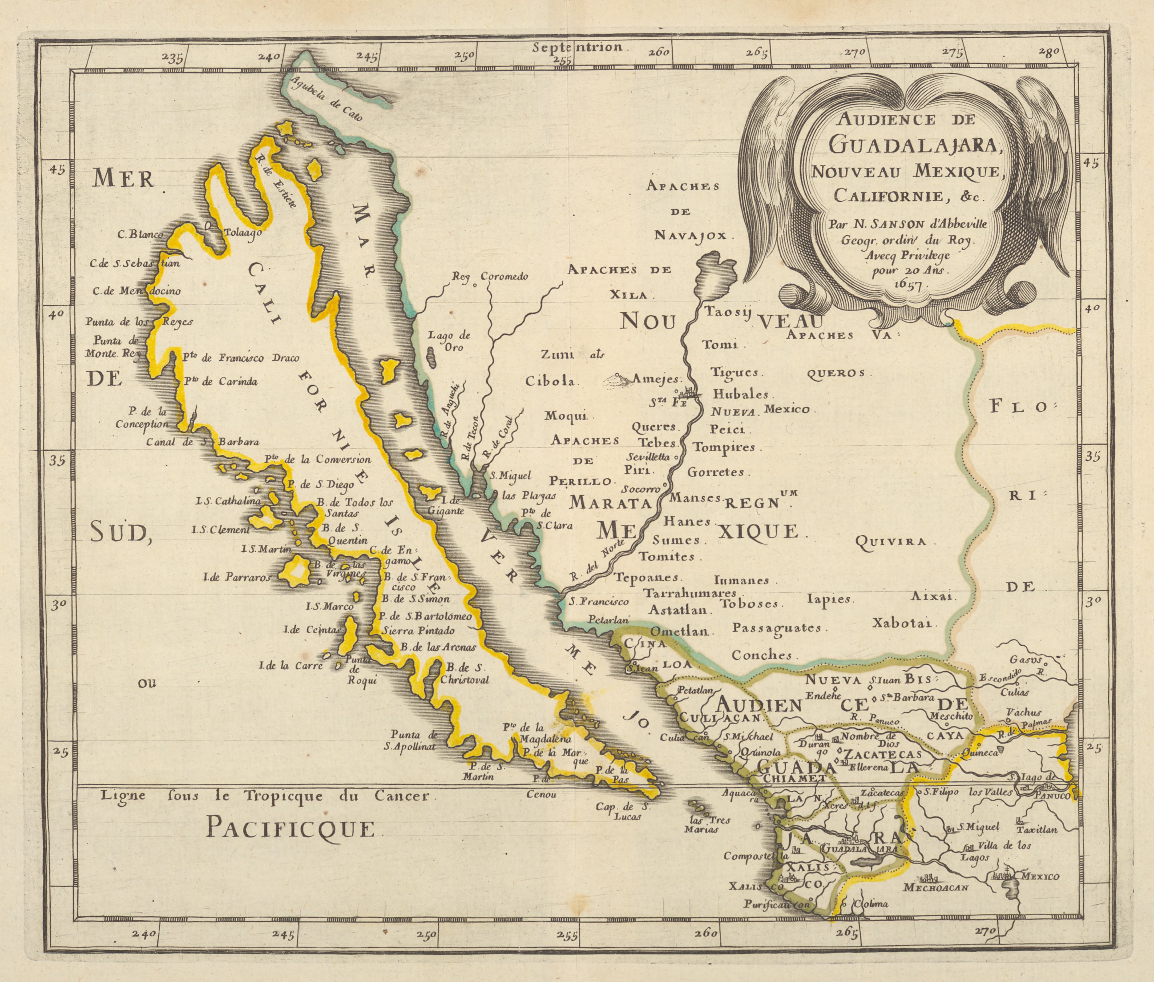 California as an Island — A map of the California-as-an-island tradition, Nicolas Sanson / Joan Vinckeboons and others, c. 1650