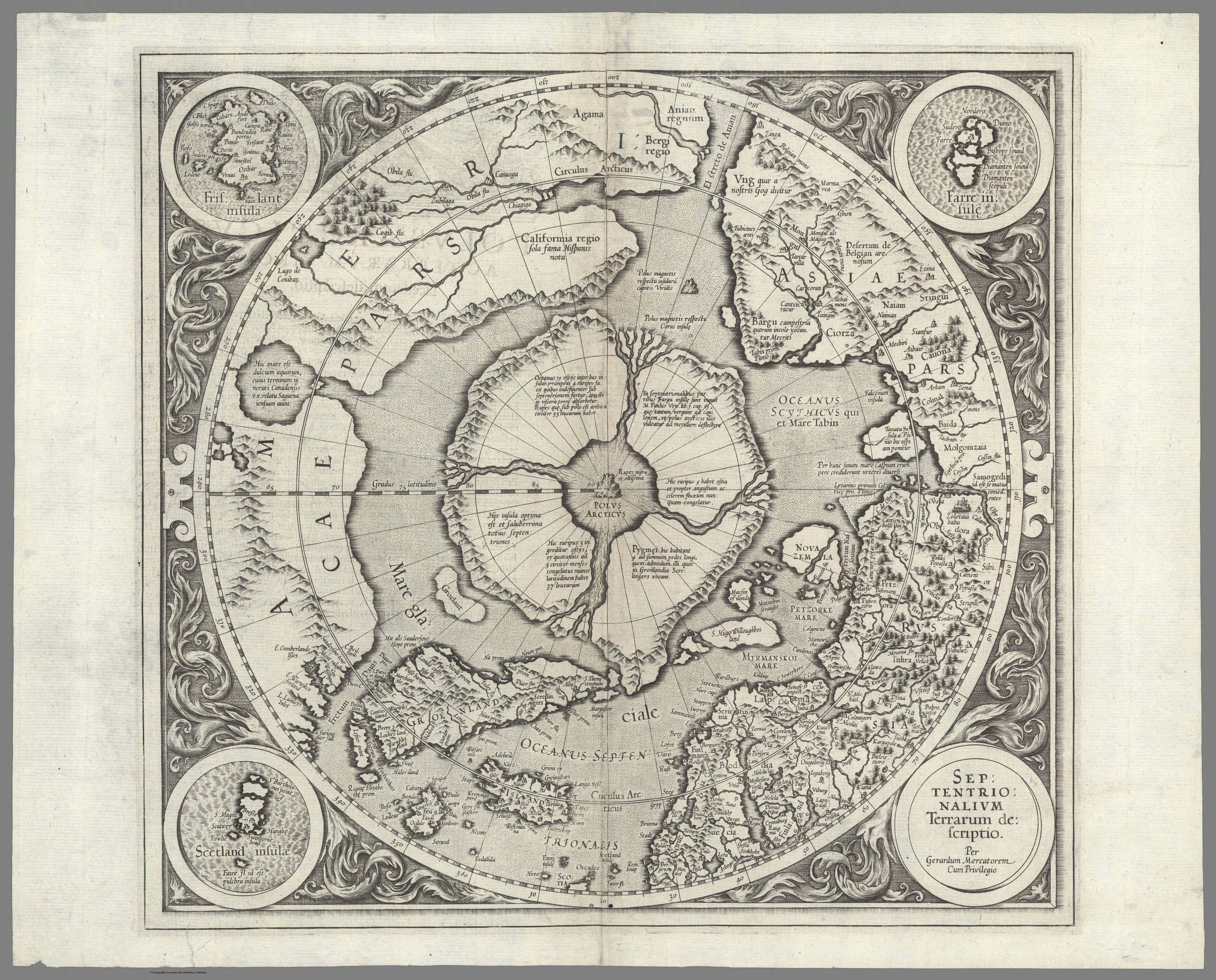 The Arctic — Septentrionalium Terrarum descriptio, Gerard & Rumold Mercator, 1595