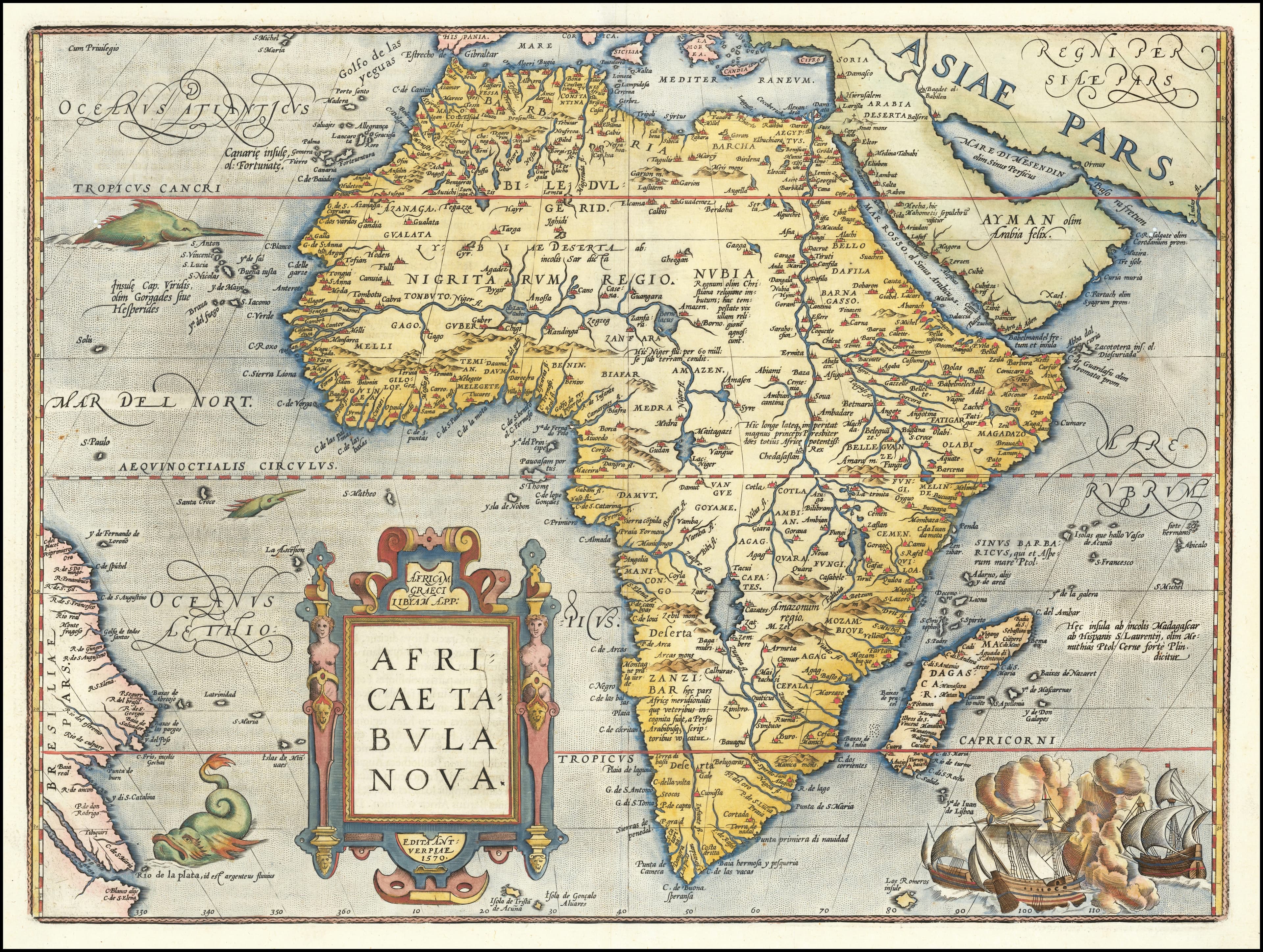 Africae Tabula Nova — Africae Tabula Nova, Abraham Ortelius, 1595