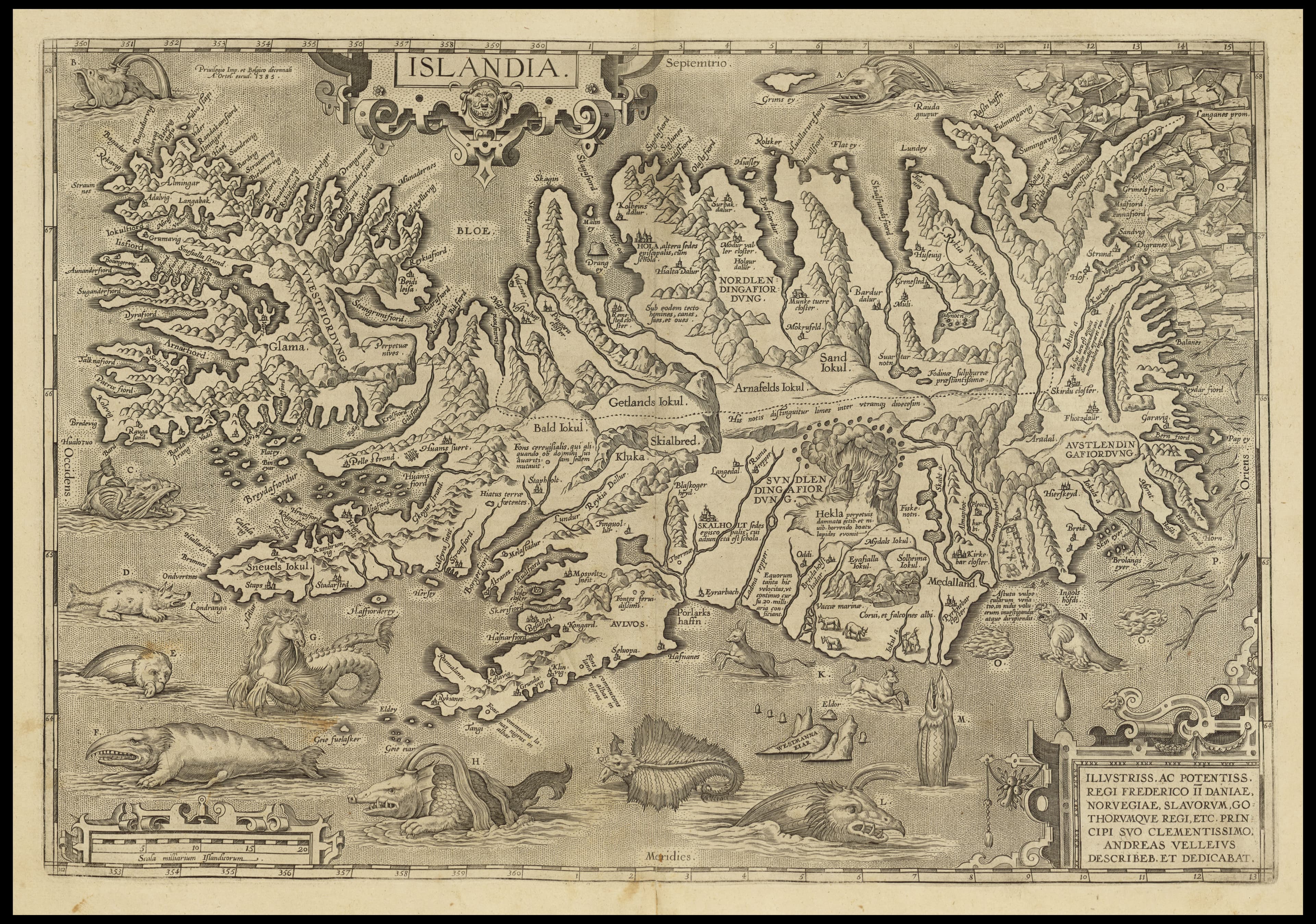 Islandia — Islandia, Abraham Ortelius, 1585