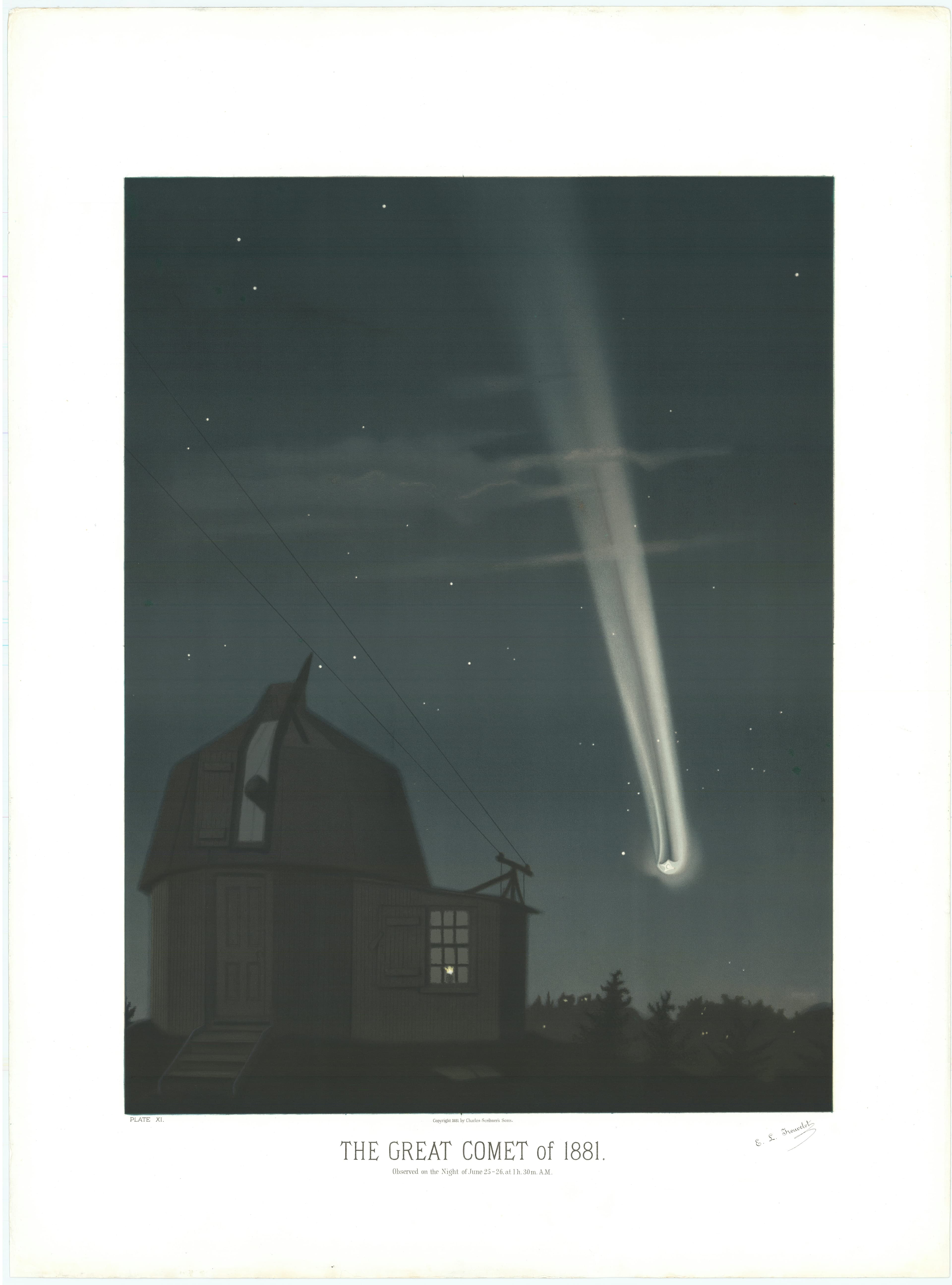 The Great Comet of 1881 — The Great Comet of 1881, from The Trouvelot Astronomical Drawings, Étienne Léopold Trouvelot, 1882