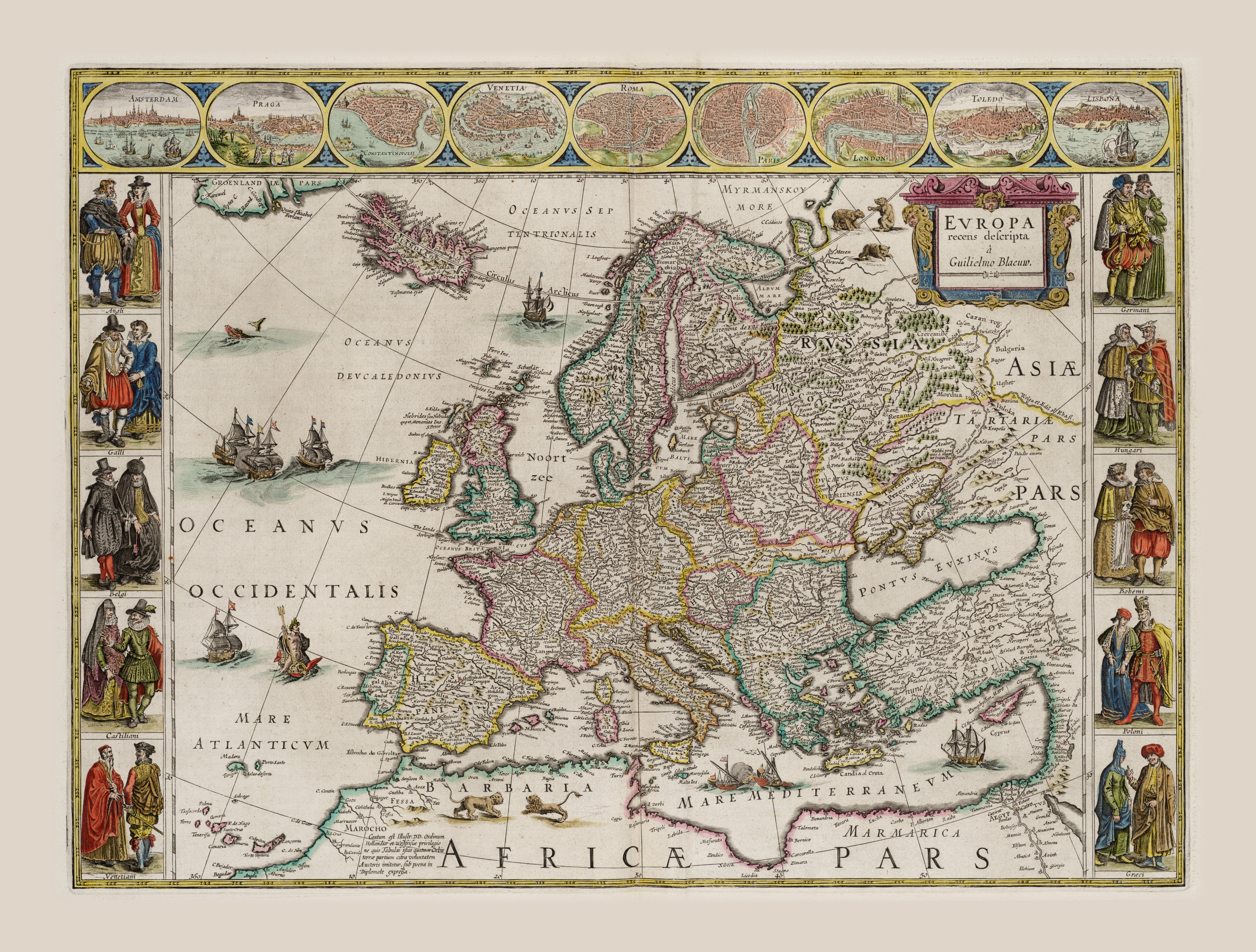 Europe — Europa recens descripta, Willem Blaeu, c. 1617