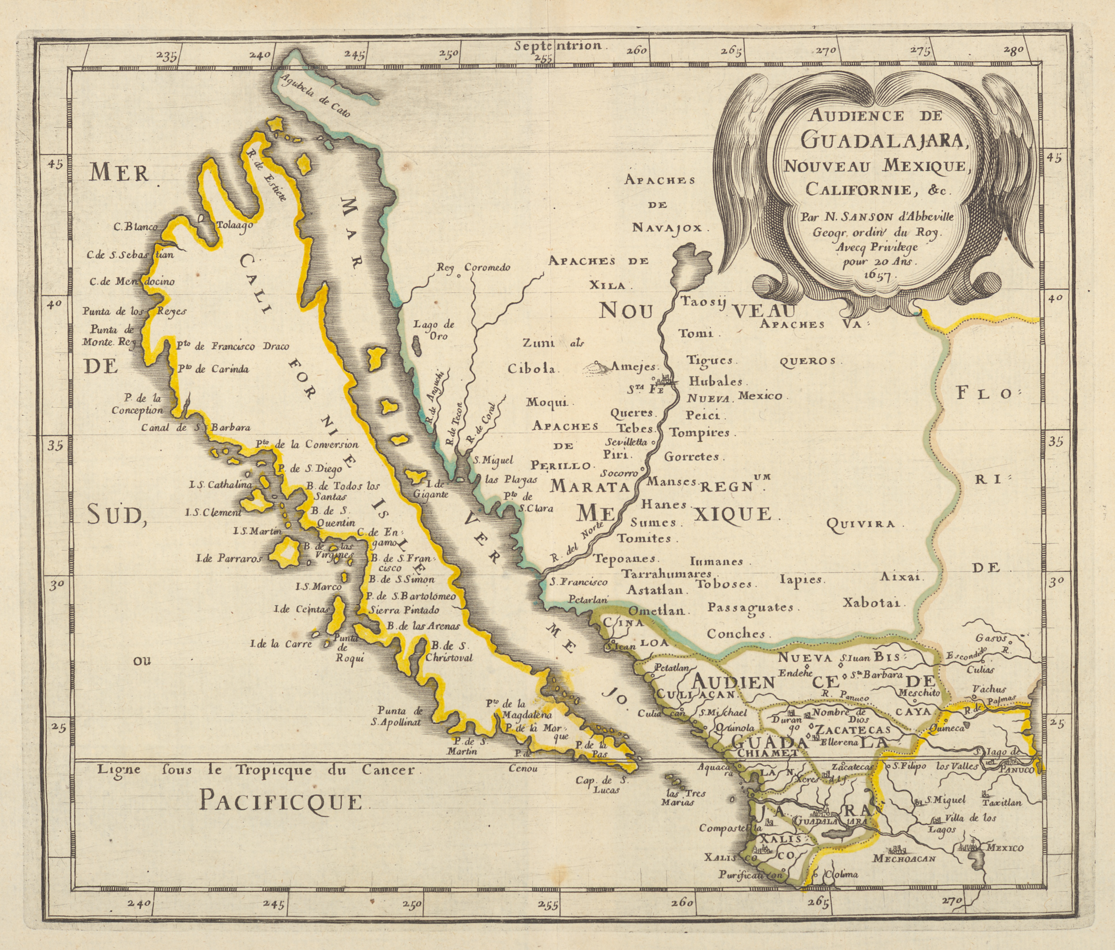 California as an Island — A map of the California-as-an-island tradition, Nicolas Sanson / Joan Vinckeboons and others, c. 1650