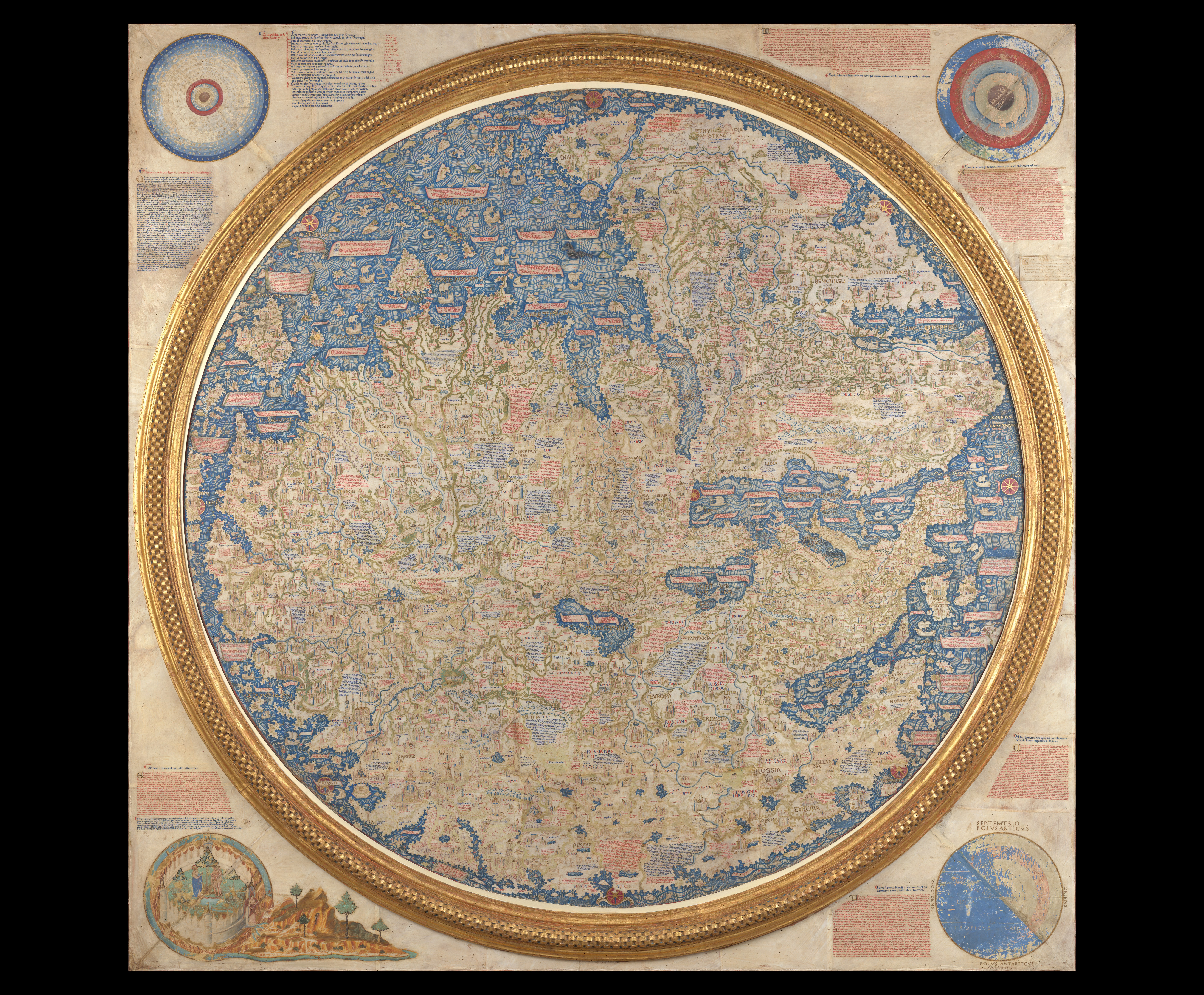 The Fra Mauro Map — Fra Mauro Mappa Mundi, Fra Mauro, Camaldolese monk, c. 1450